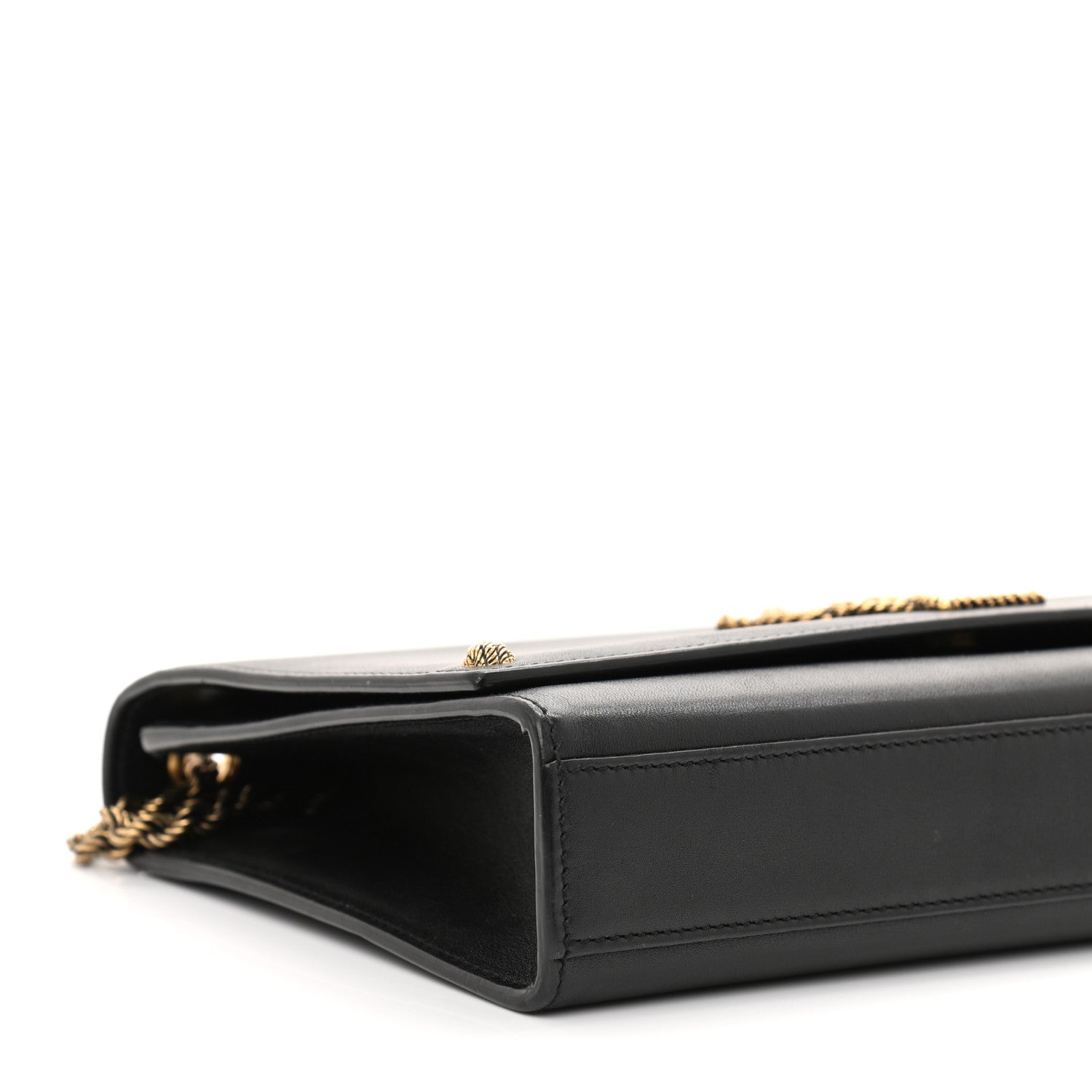 Saint Laurent Smooth Calfskin Medium Braided Monogram Kate Satchel Black 8 of 12