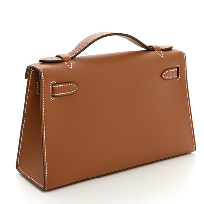 Hermes Swift Kelly Pochette Clutch Gold 3 of 11