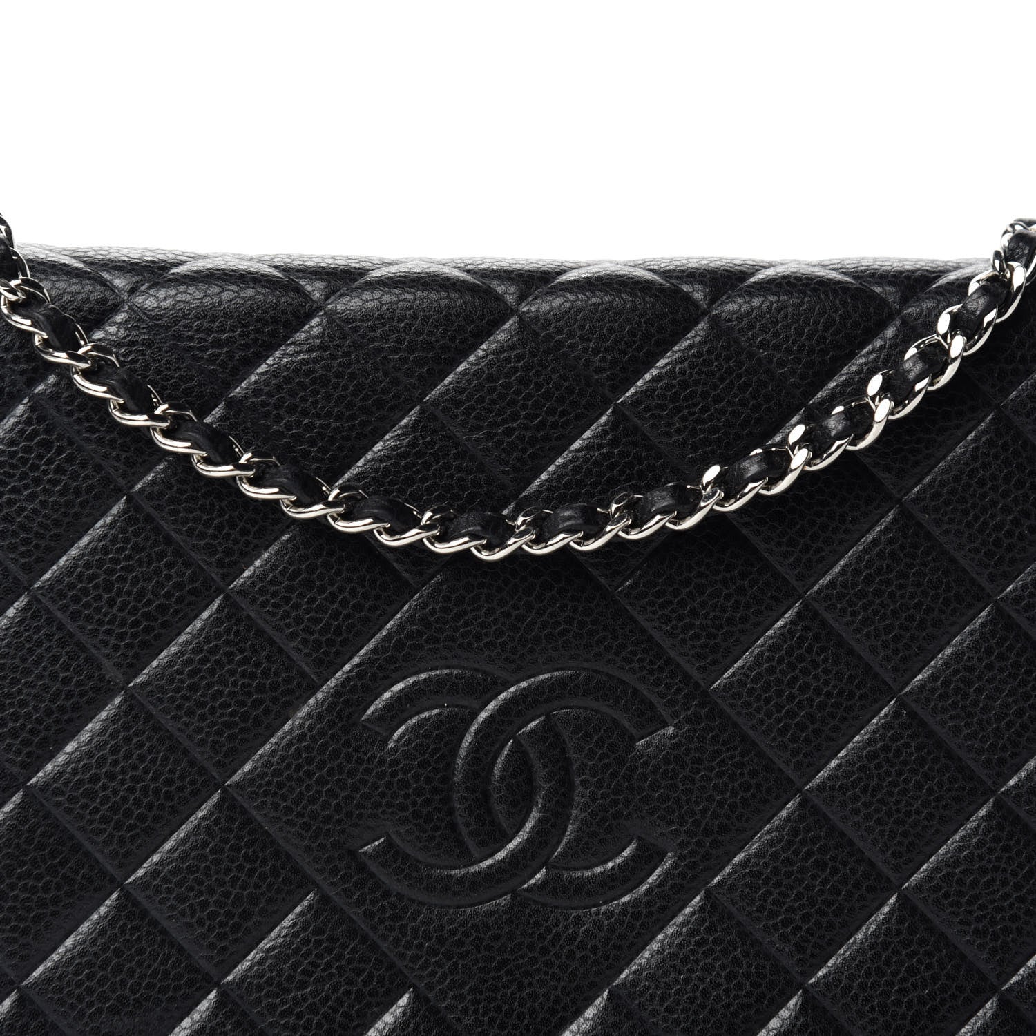 Chanel Caviar Quilted Diamond CC Wallet On Chain WOC Black 13 of 13