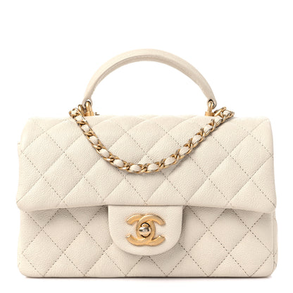 Chanel Caviar Quilted Mini Top Handle Rectangular Flap Beige 1 of 9