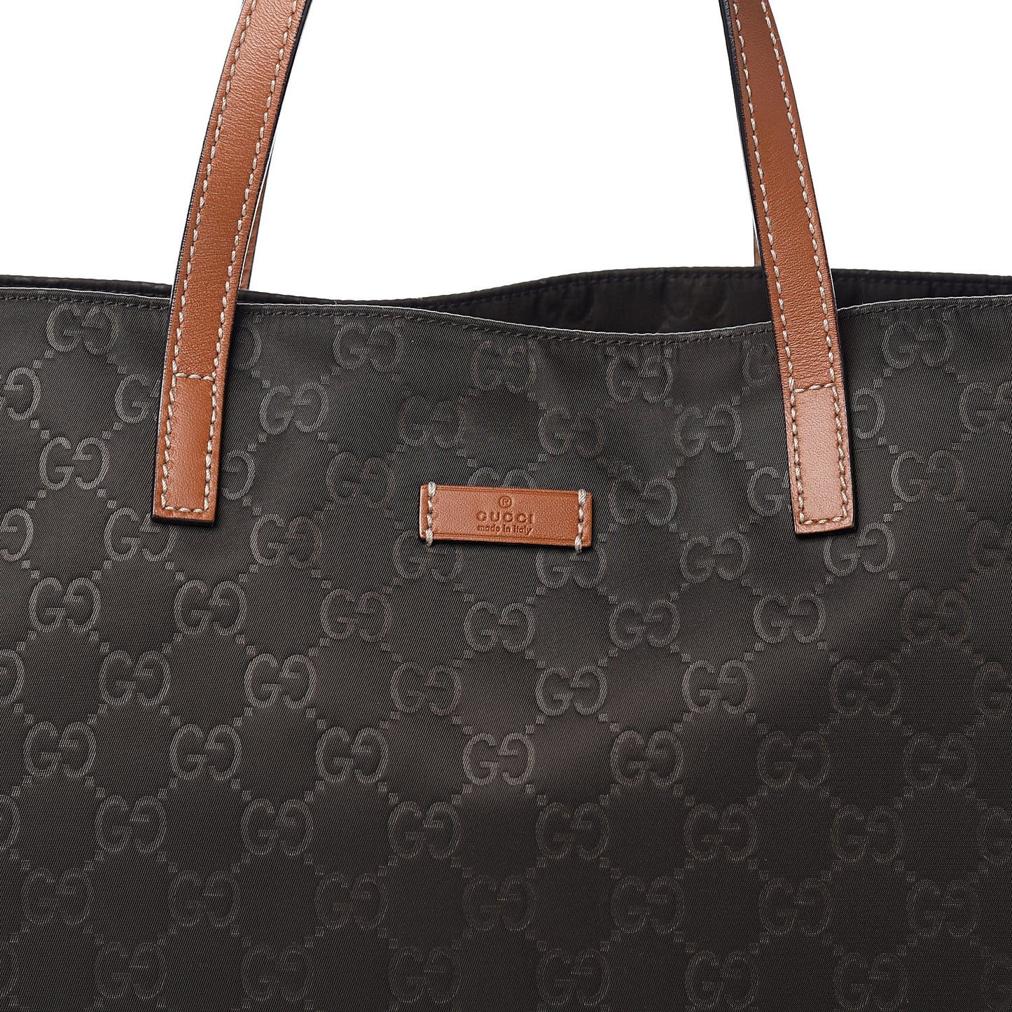 Nylon Monogram Medium Tote Brown