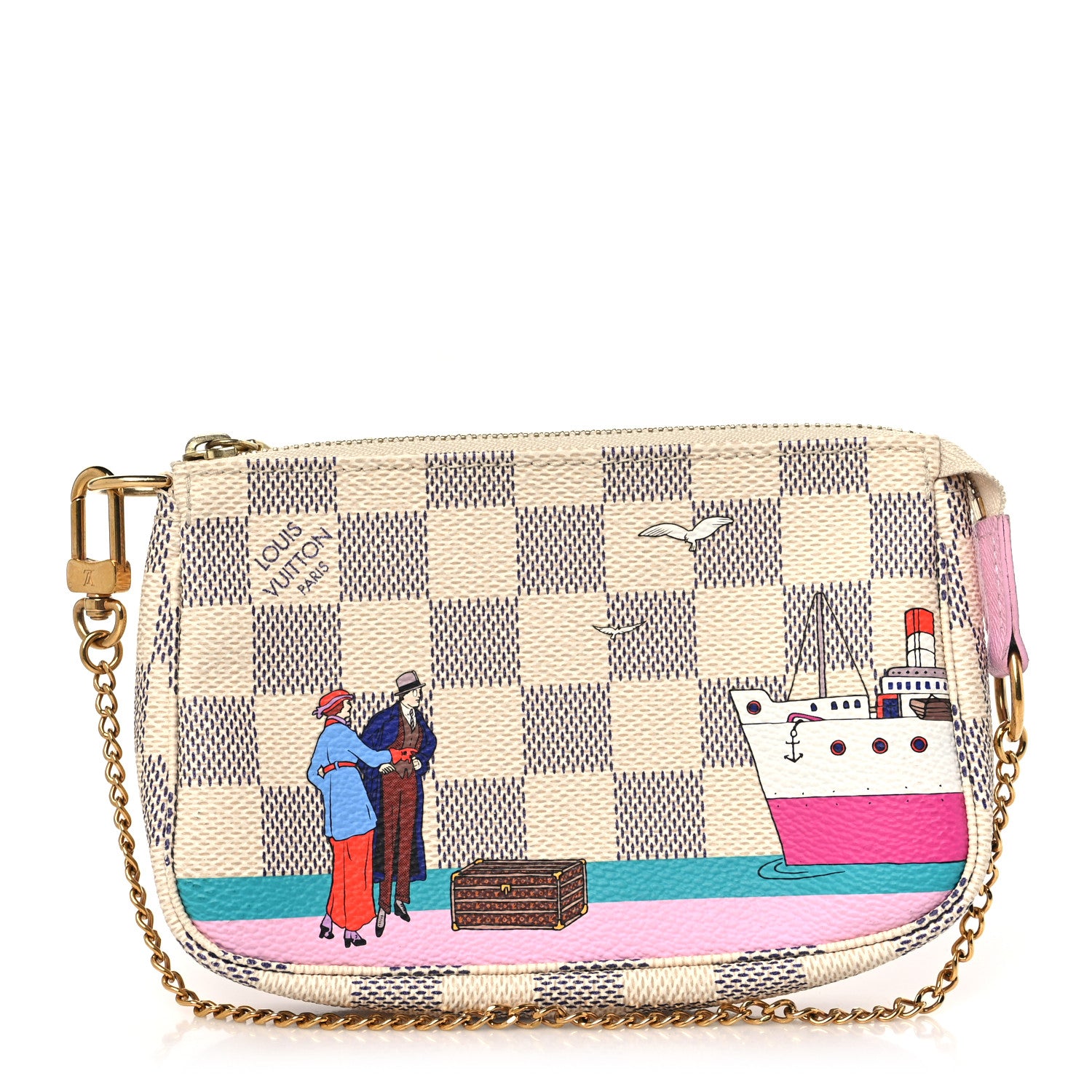 Louis Vuitton Damier Azur 2016 Christmas Animation Mini Pochette Accessories 1 of 8