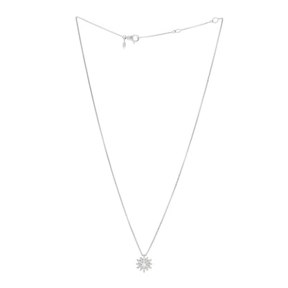 David Yurman 18K White Gold Diamond Starburst Pave Pendant Necklace 2 of 3