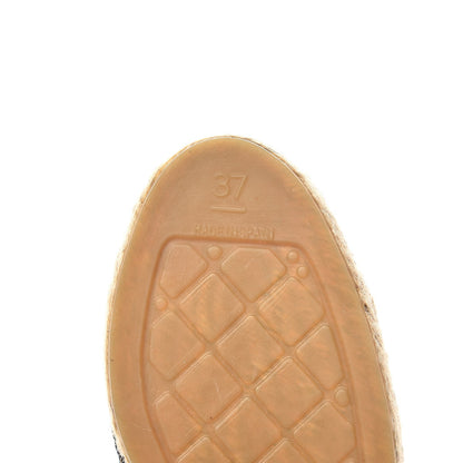 Chanel Velvet Grosgrain CC Espadrilles 37 Black 8 of 10