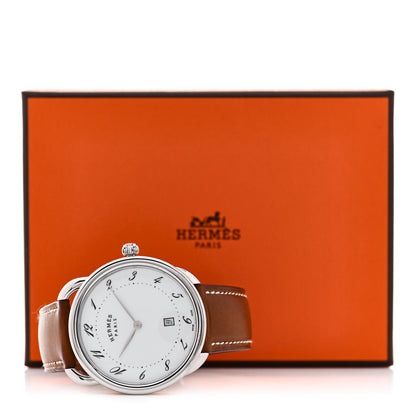 Hermes Stainless Steel Barenia 40mm Arceau Quartz Watch Fauve 5 of 5