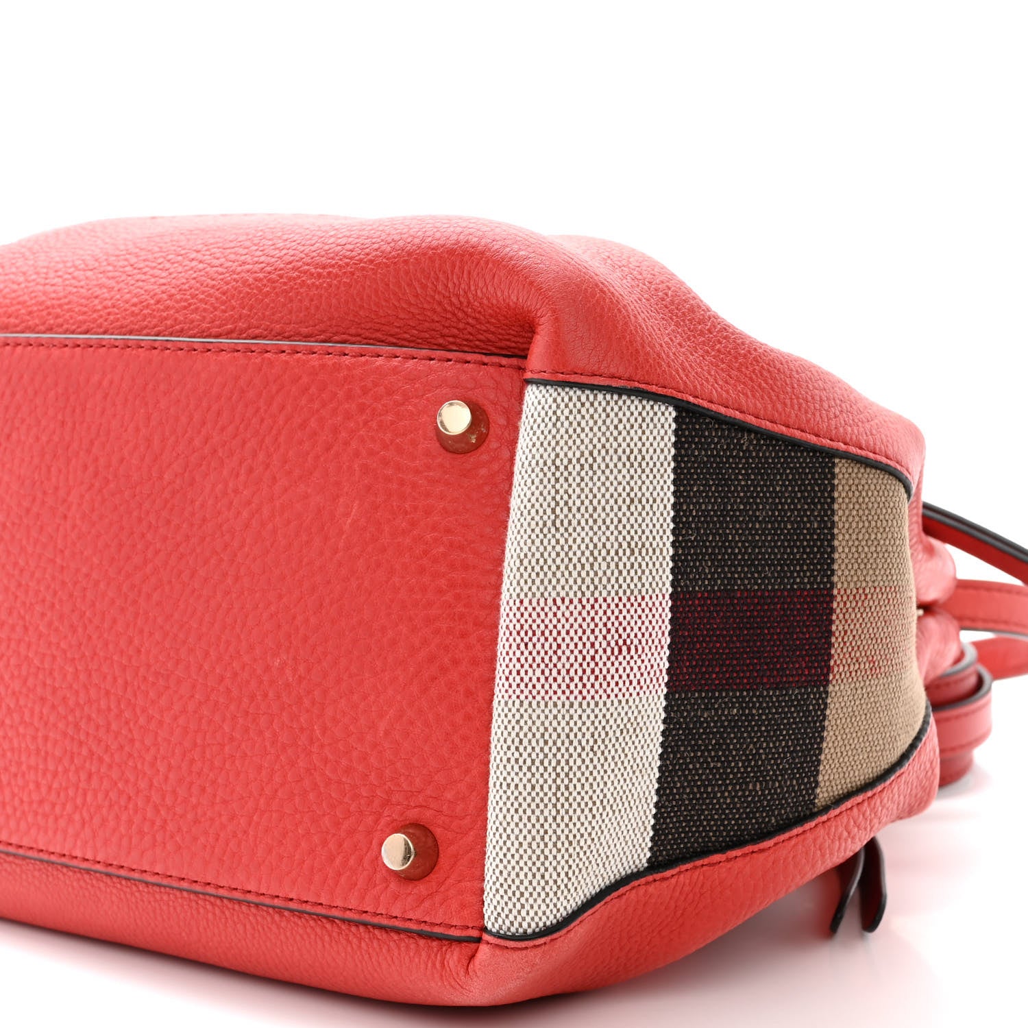 Burberry Grainy Calfskin House Check Small Maidstone Red 11 of 17