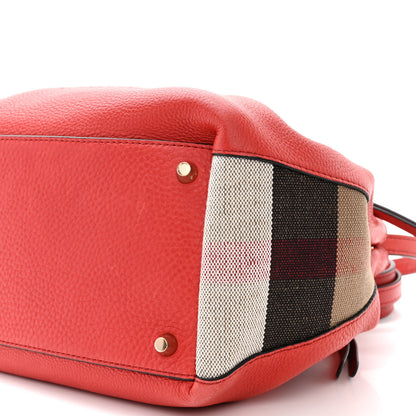 Burberry Grainy Calfskin House Check Small Maidstone Red 11 of 17