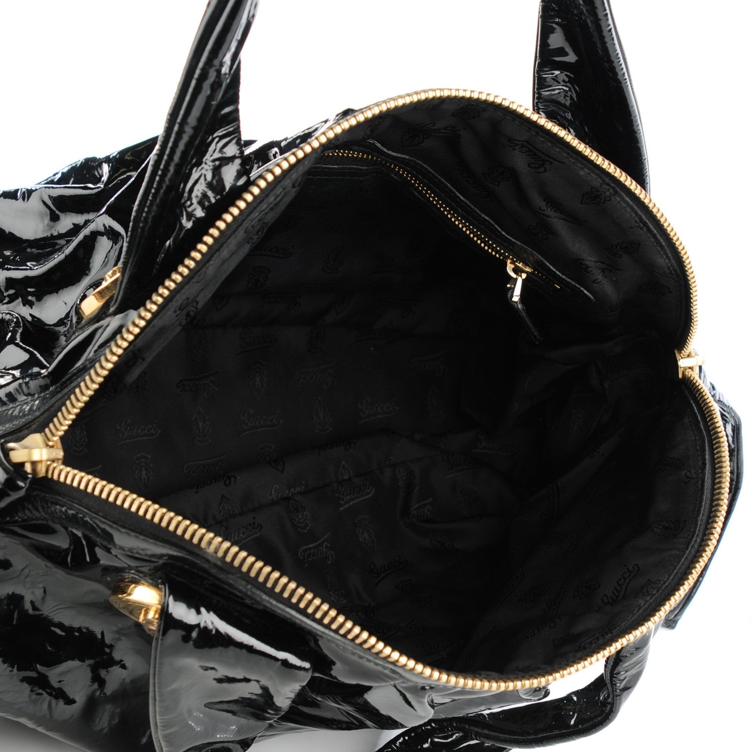 Gucci Patent Medium Hysteria Top Handle Bag Black 5 of 7