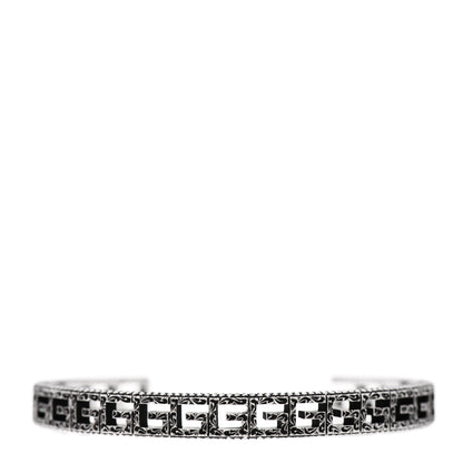 Gucci Sterling Silver Narrow Square G Motif Cuff Bracelet 1 of 5