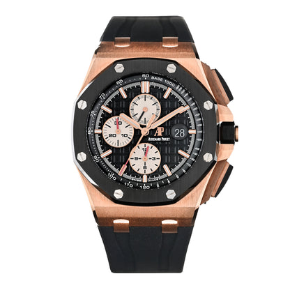 Audemars Piguet Ceramic 18K Rose Gold Rubber 44mm Royal Oak Offshore Chronograph Automatic Watch Black 26400RO.OO.A002CA.01 1 of 9