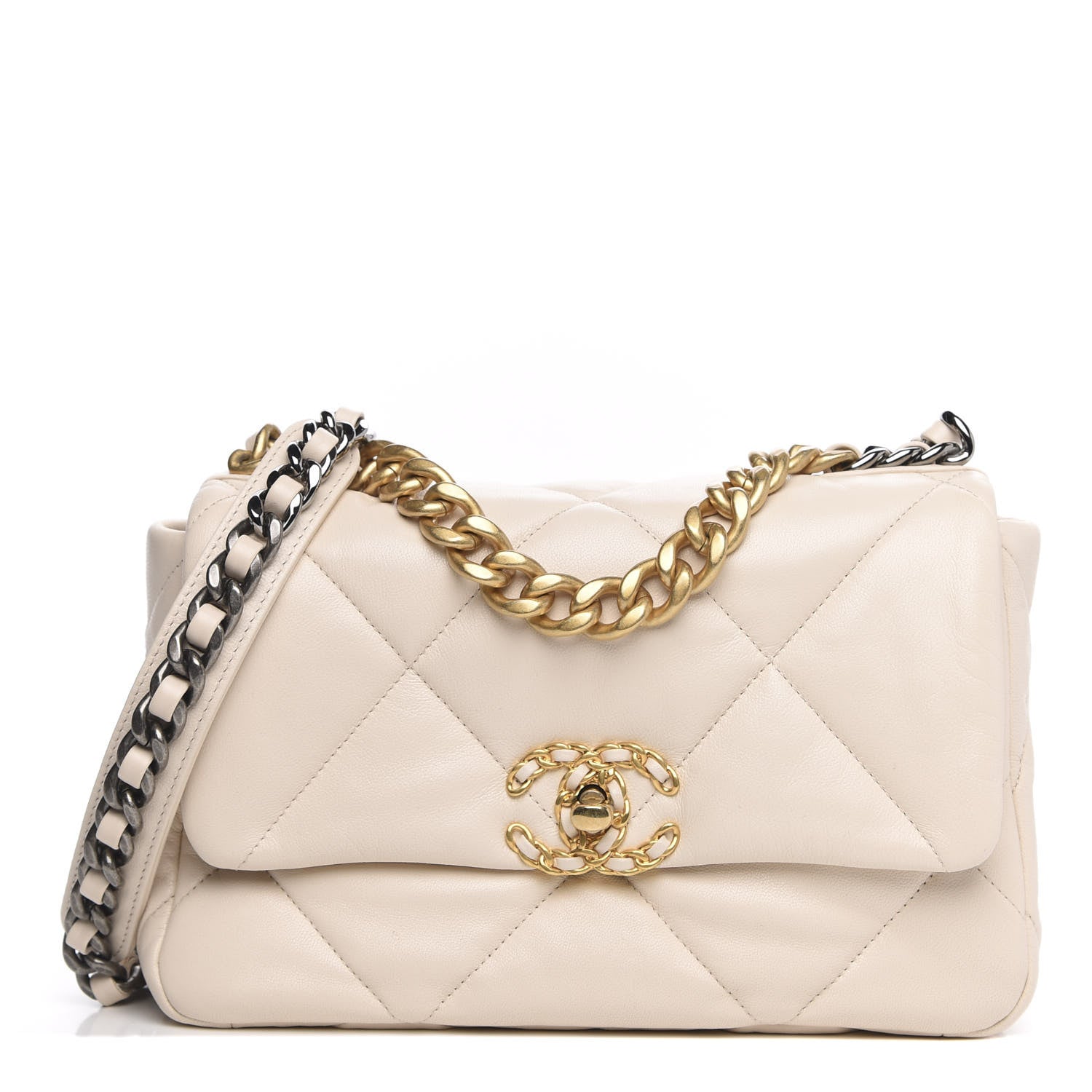 Chanel Lambskin Quilted Medium 19 Flap Beige 1 of 11