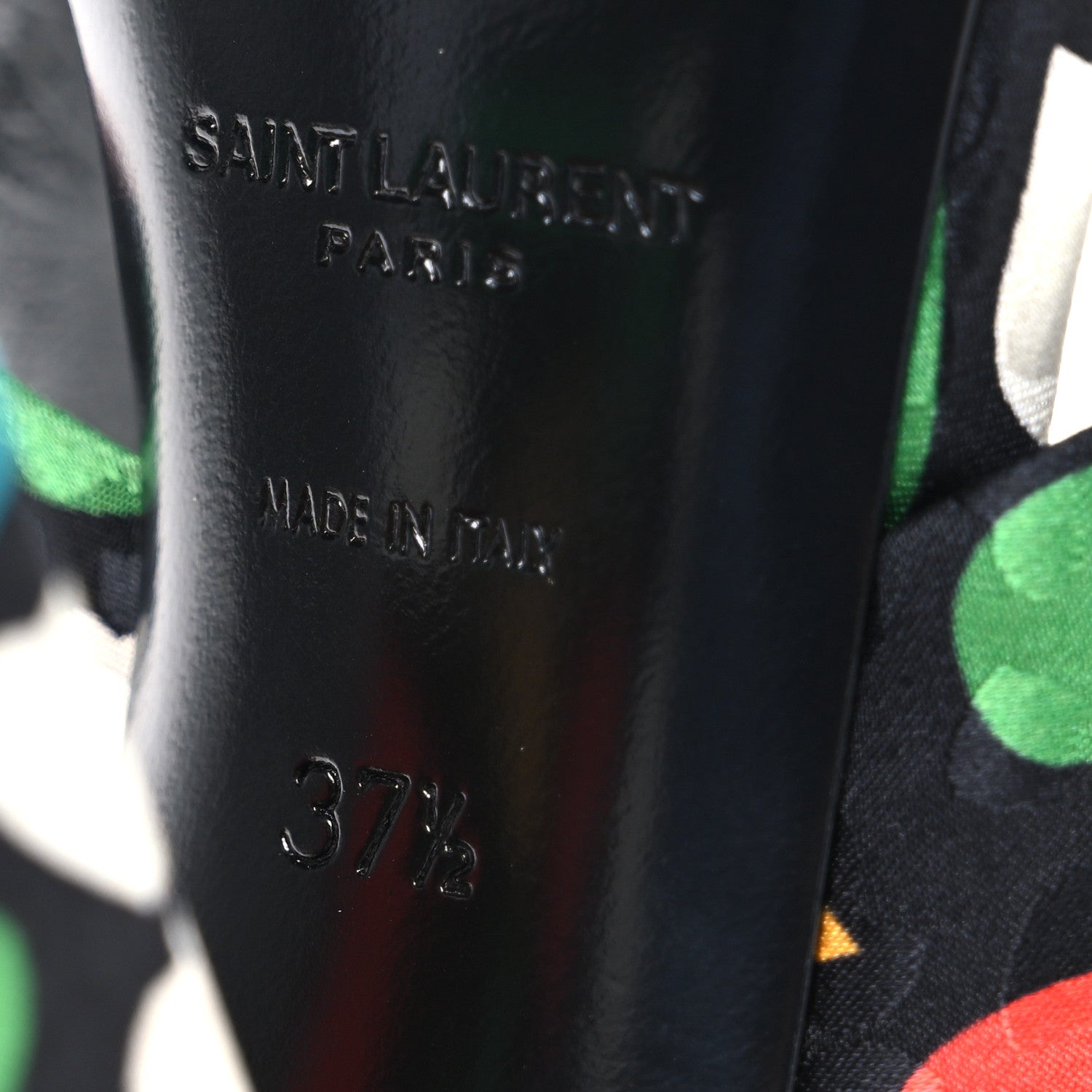 Saint Laurent Satin Heart Bianca 100mm Knotted Mule Sandals 37.5 Black Multicolor 8 of 12