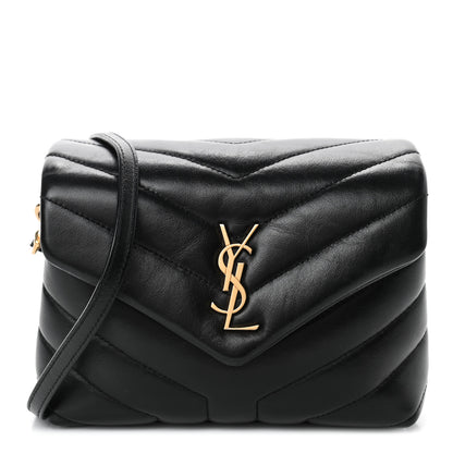 Saint Laurent Calfskin Y Quilted Monogram Toy Loulou Crossbody Bag Black 1 of 4