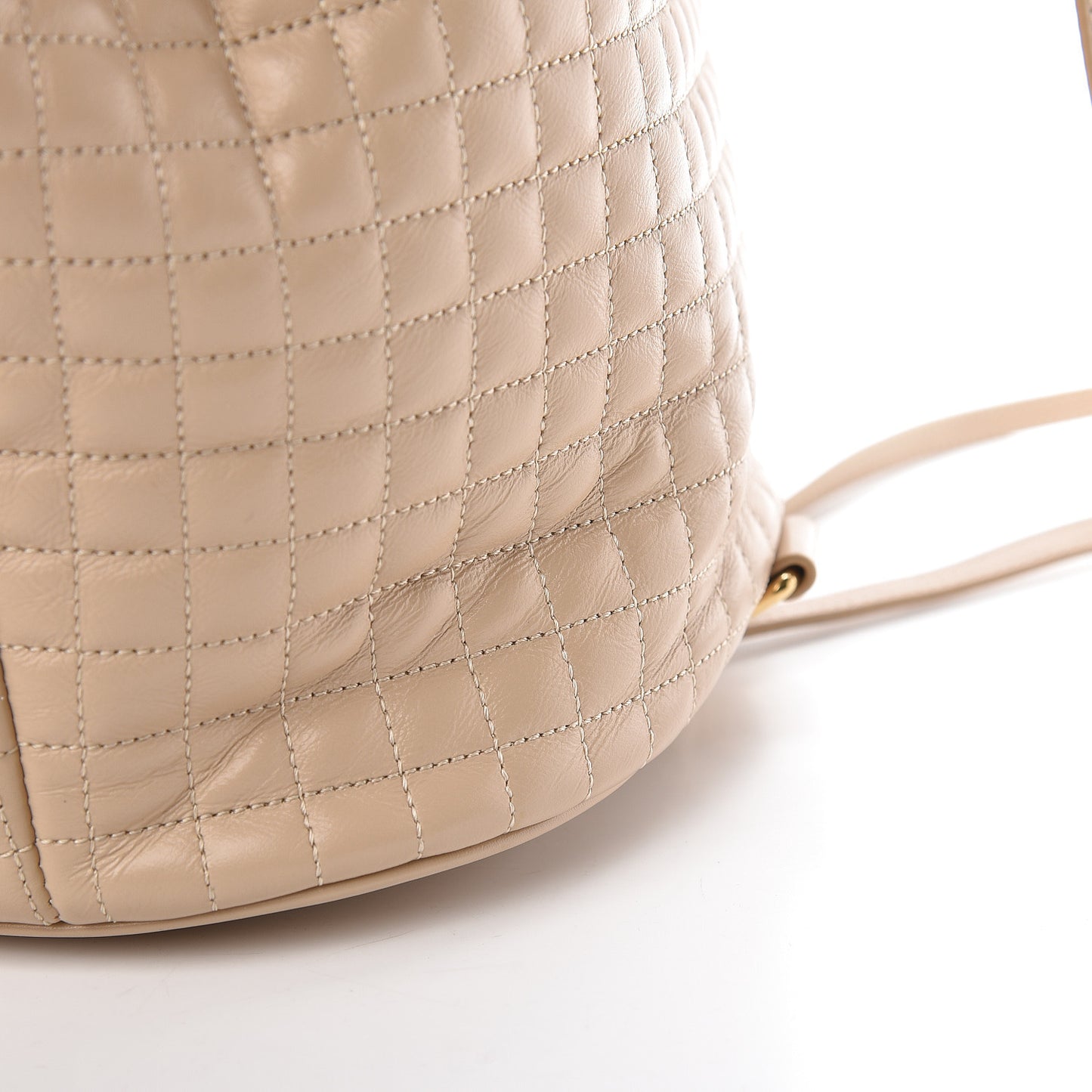 Calfskin Quilted Small C Backpack Nude