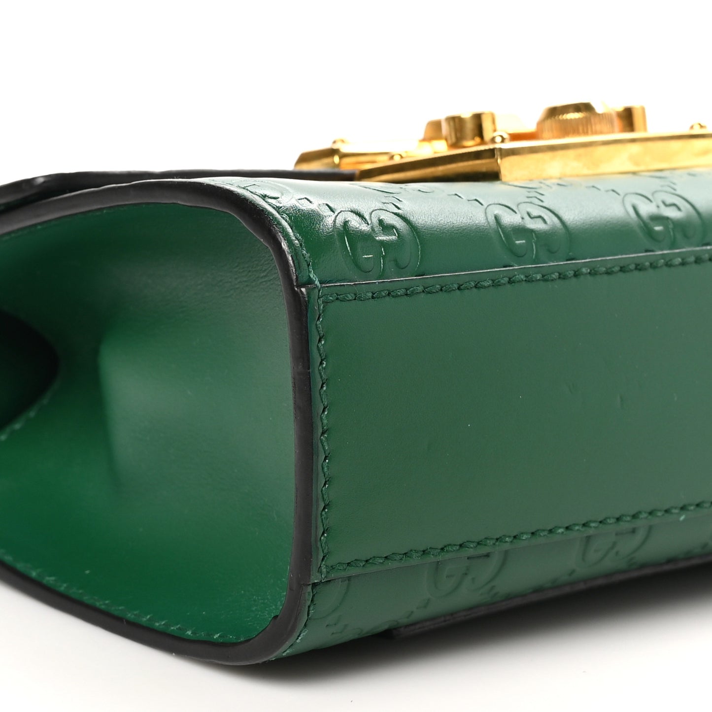 Guccissima Small Padlock Shoulder Bag Emerald
