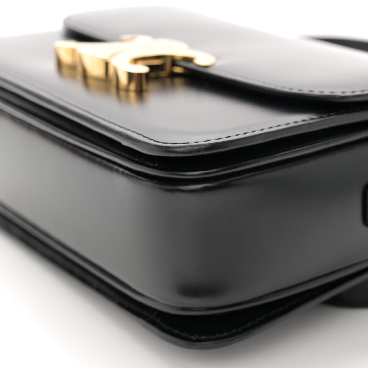 Celine Shiny Calfskin Teen Triomphe Black 11 of 12