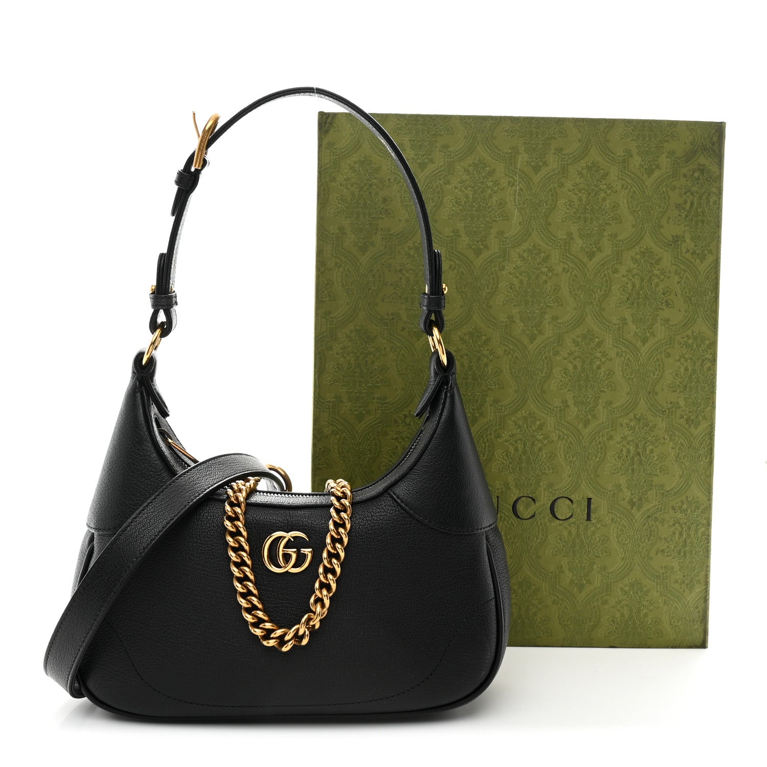 Gucci Goatskin Small Aphrodite Shoulder Bag Black 1816859