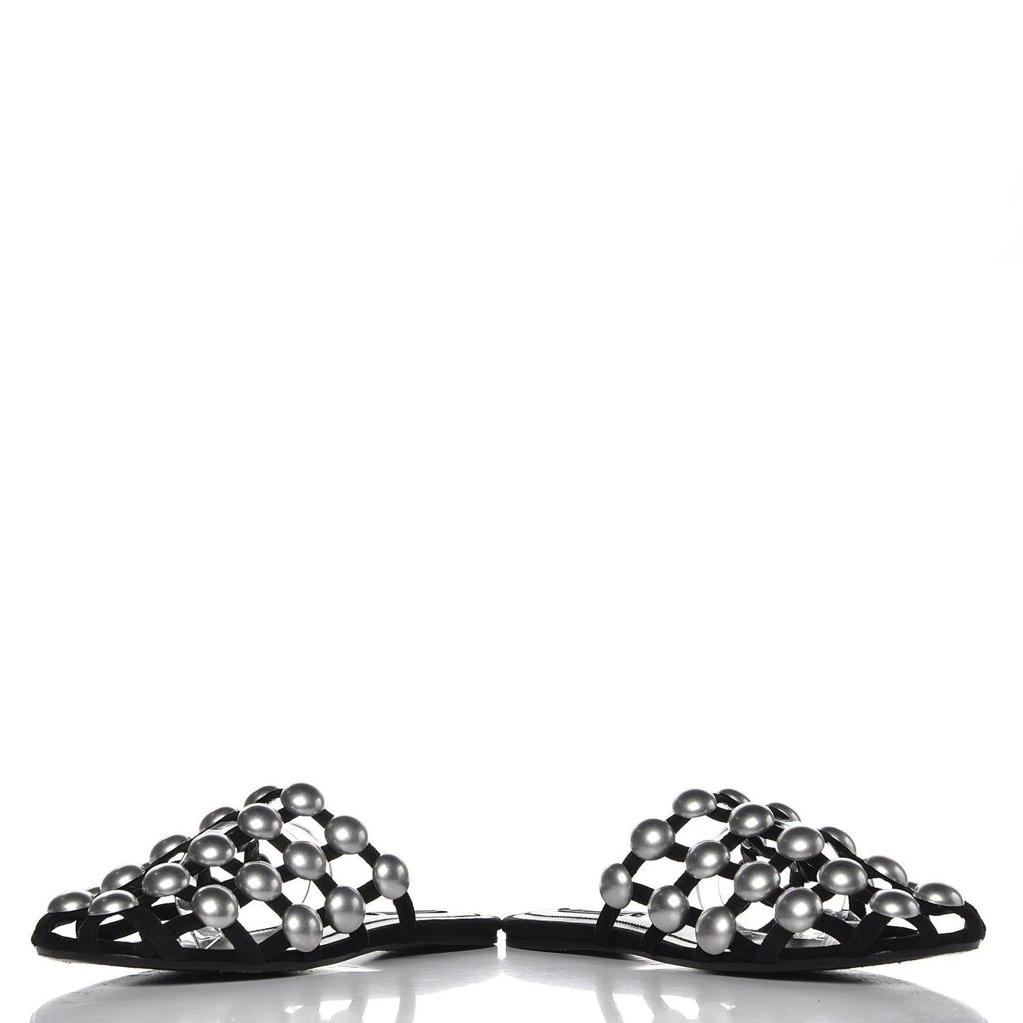 Suede Studded Amelia Slide Sandals 36 Black