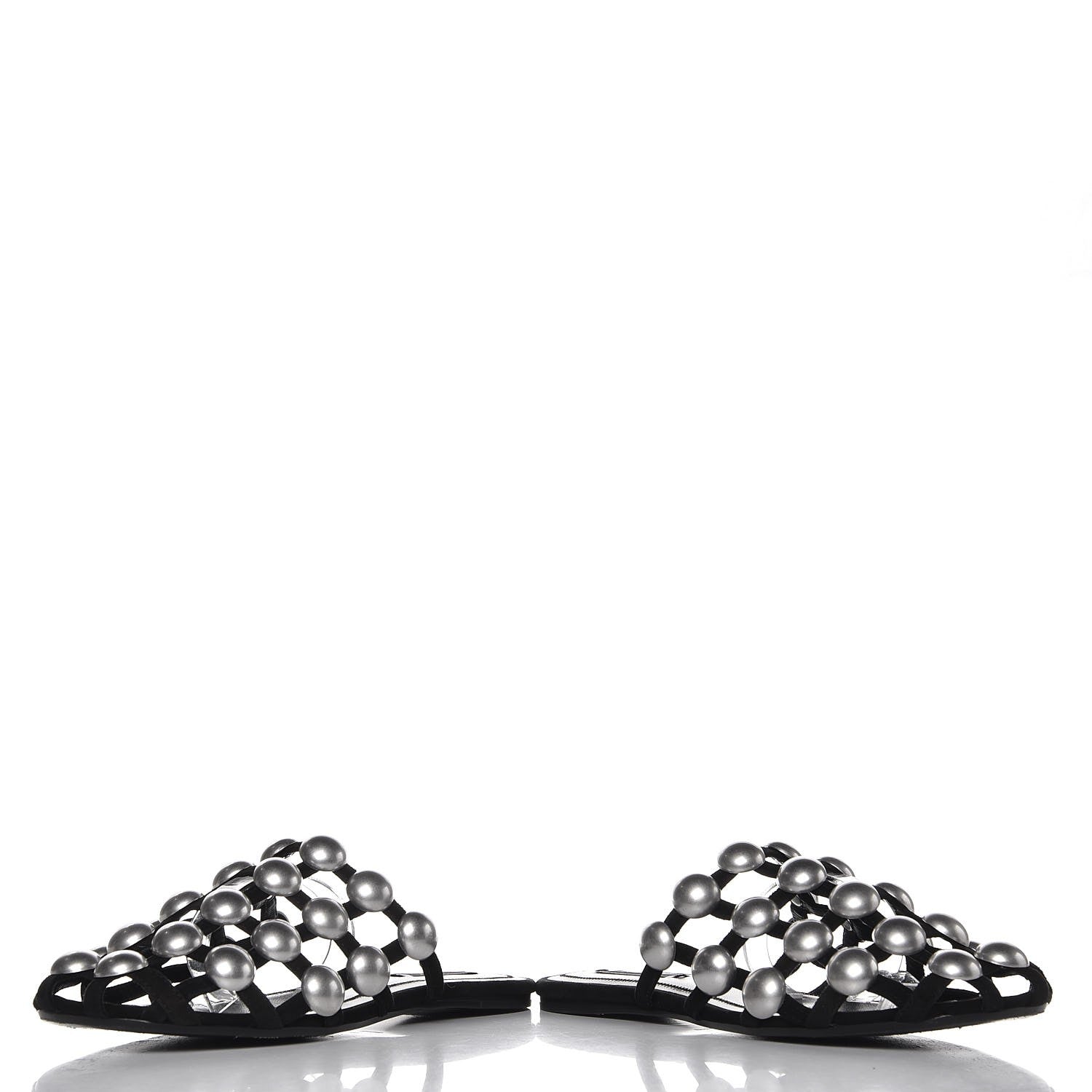 Alexander Wang Suede Studded Amelia Slide Sandals 36 Black 6 of 9