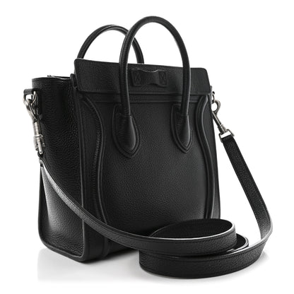 Celine Drummed Calfskin Nano Luggage Black 3 of 11