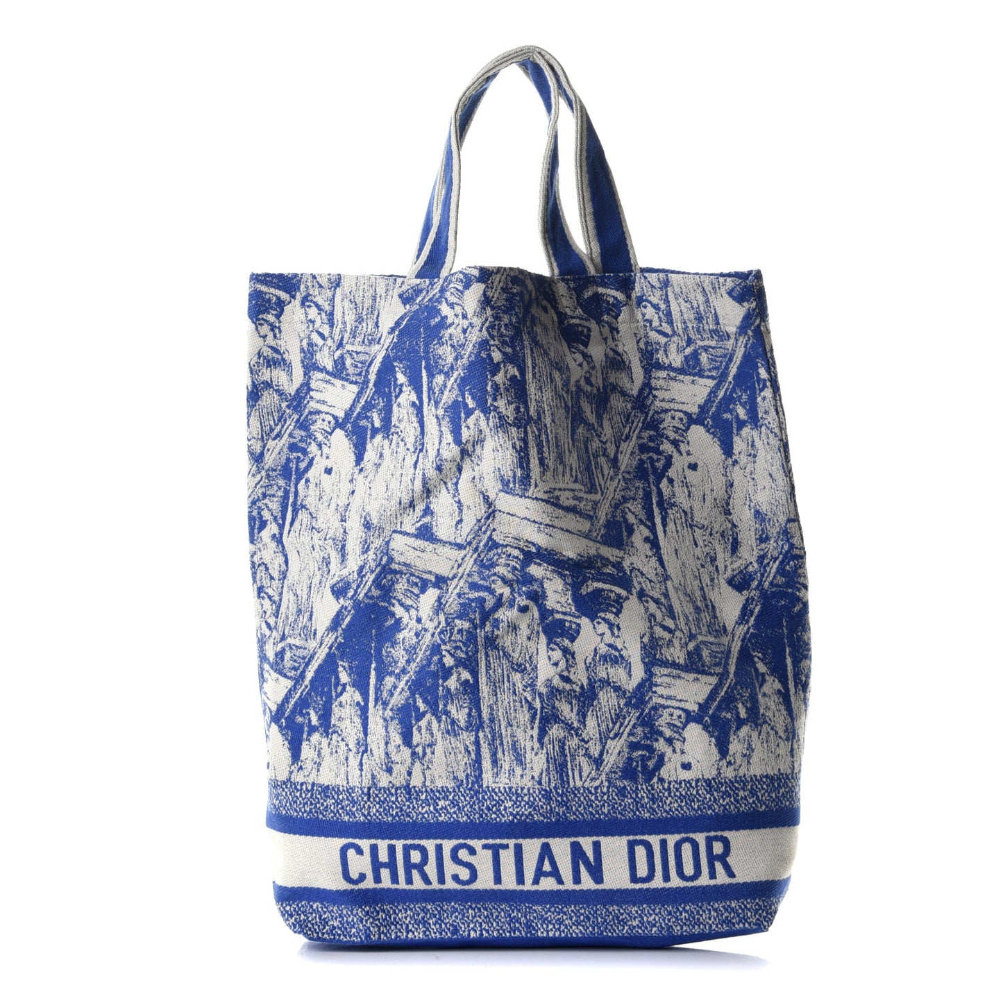 Canvas Print Cruise Tote Ivory Blue