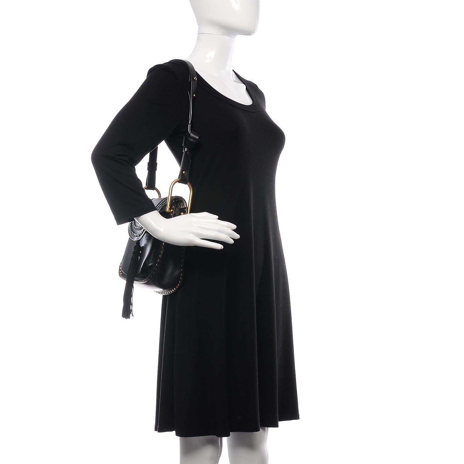 Chloe Calfskin Braided Small Hudson Shoulder Bag Black 2 of 12