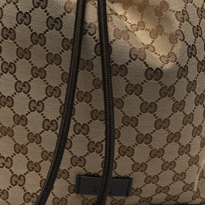 Gucci Monogram Dollar Calfskin O Drawstring Backpack Beige Ebony Testa di Moro Dark Chocolate 8 of 10