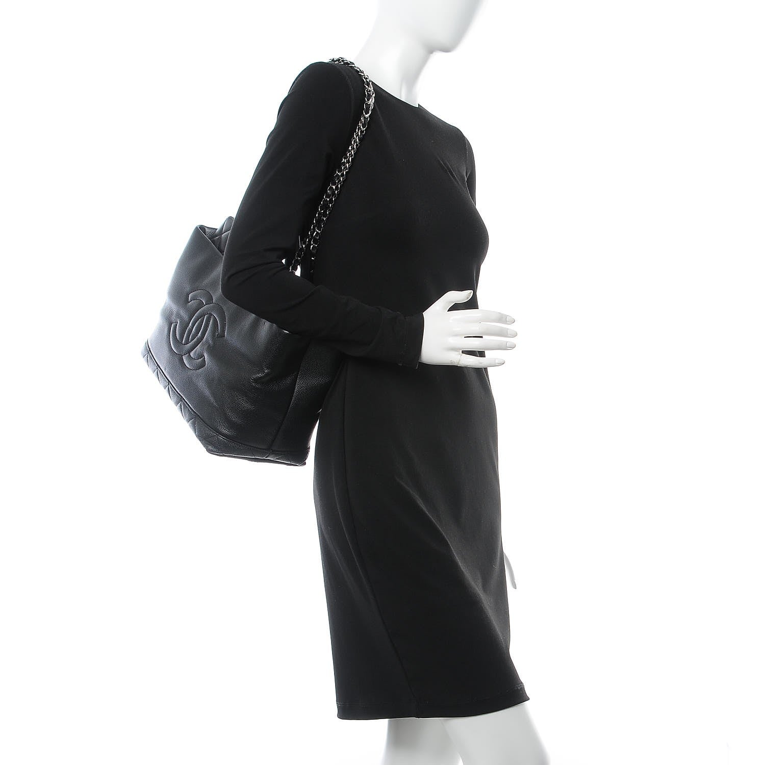 Chanel Soft Caviar CC Medium Top Handle Tote Black 2 of 8