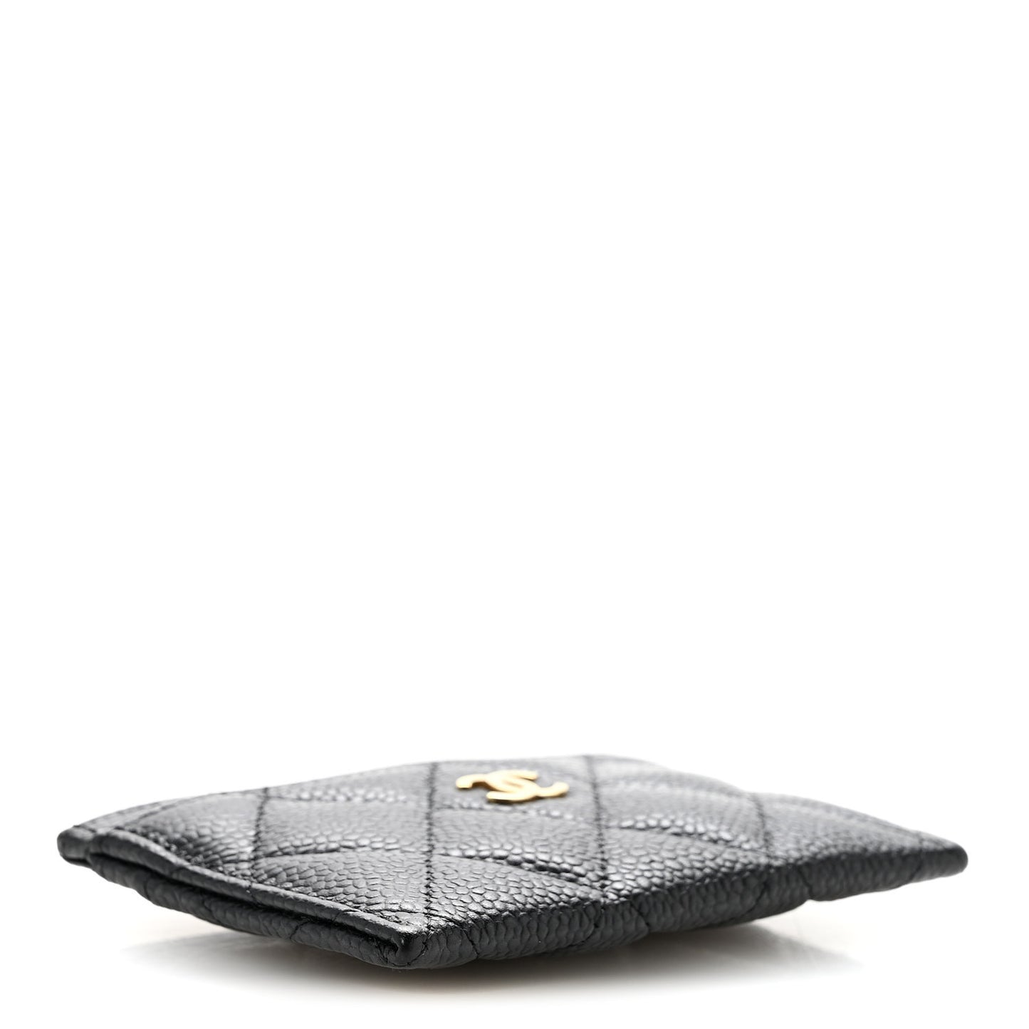 Caviar Quilted Card Holder Black
