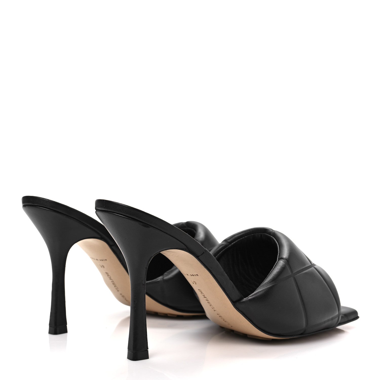 Bottega Veneta Nappa Quilted Rubber Lido Mule Sandals 41 Black 4 of 7