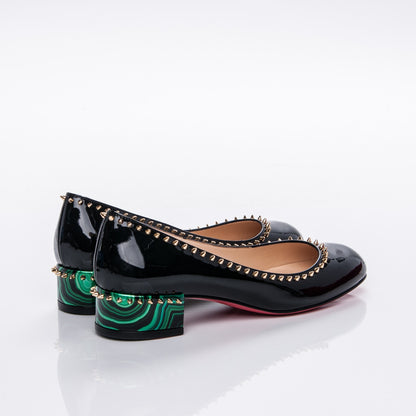 Christian Louboutin Patent Malachite Treliliane 30 Pumps 36 Black Vert 4 of 7