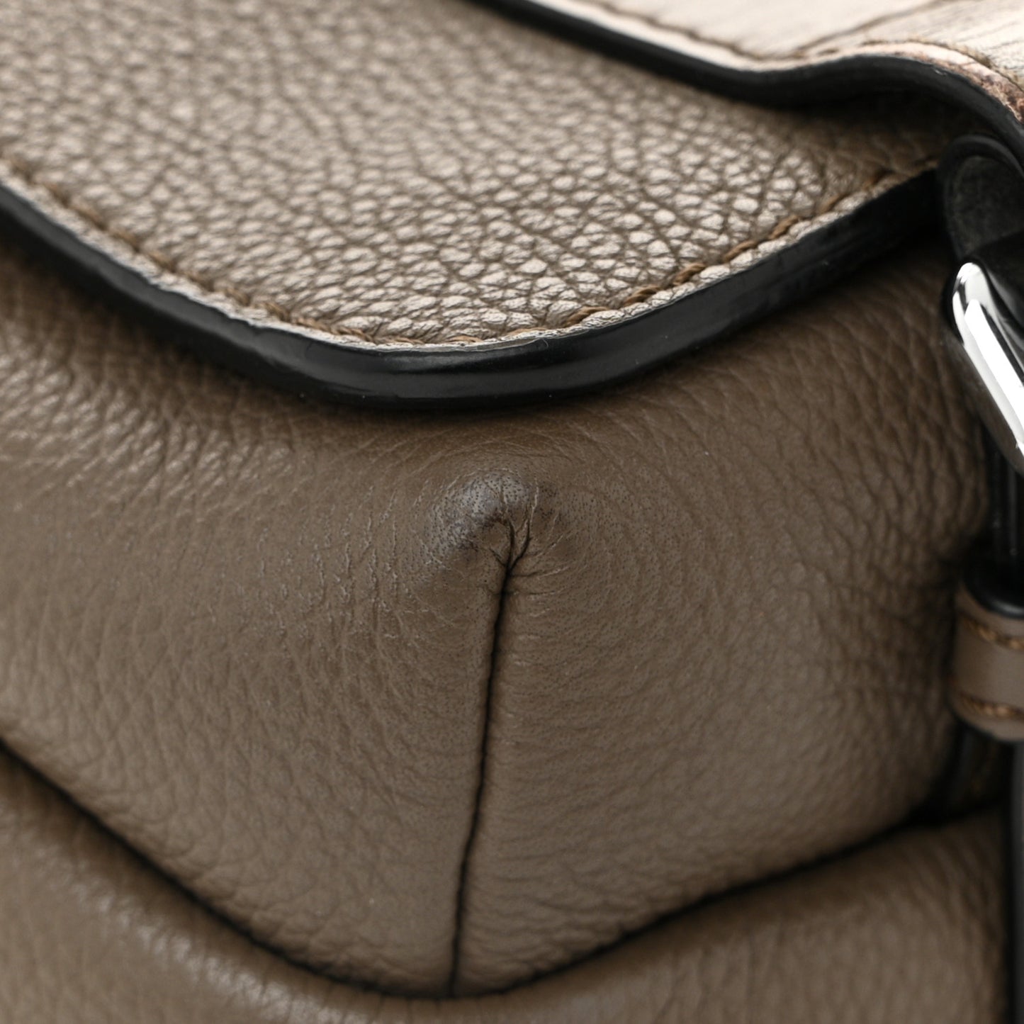 Soft Grained Calfskin Military Messenger Bag Brown