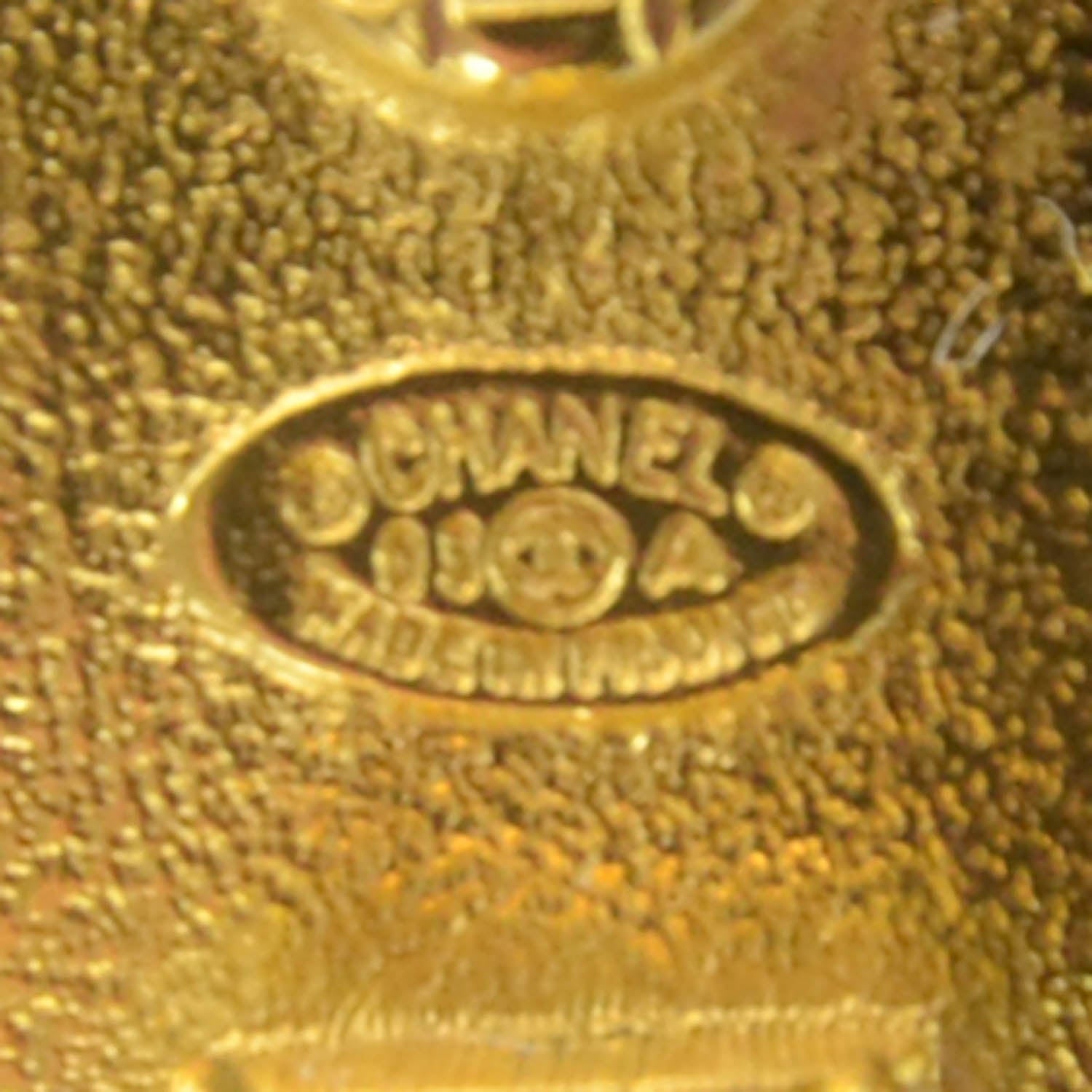 Chanel CC Clip On Earrings Black and Gold 3 of 4