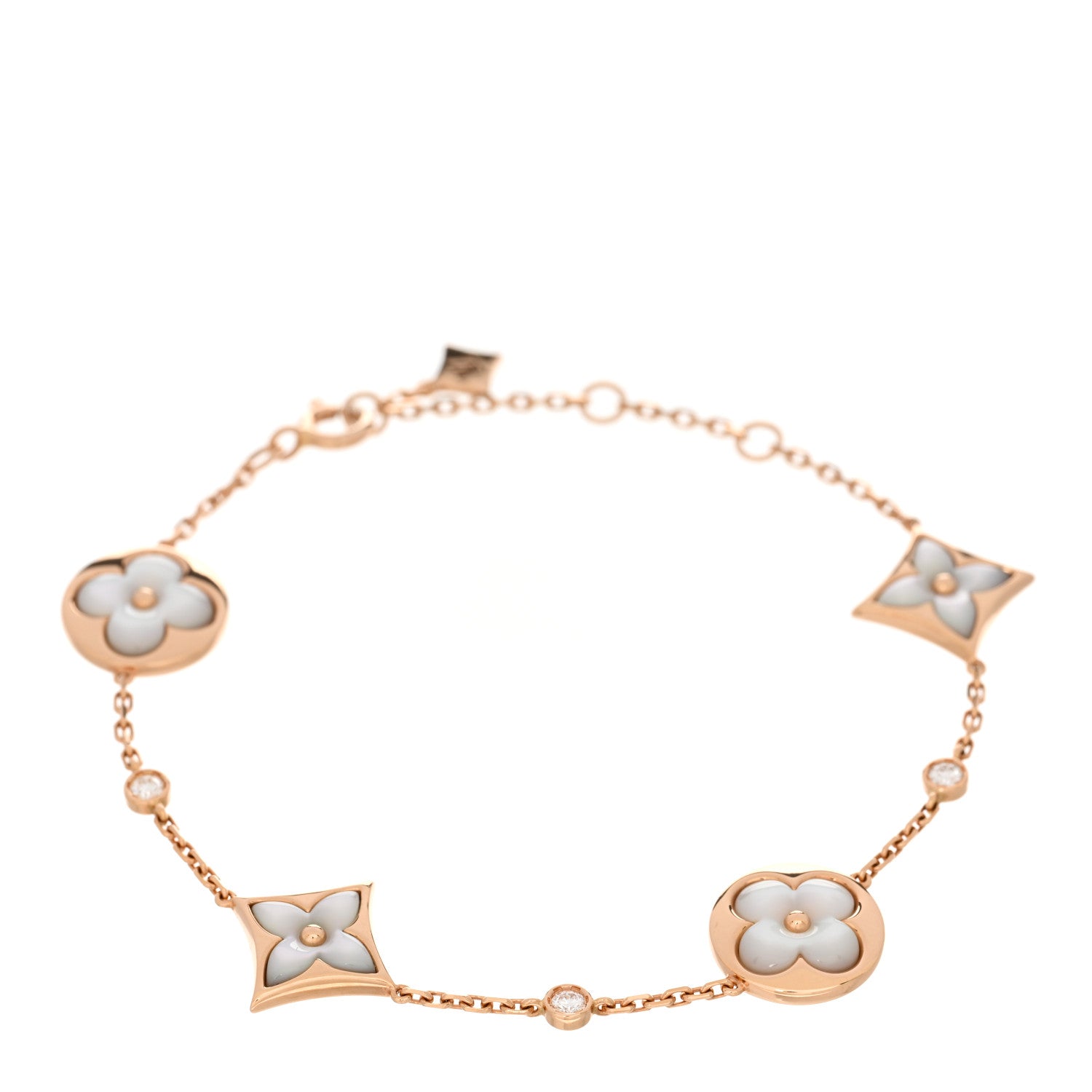 Louis Vuitton 18K Pink Gold Diamond Mother of Pearl Color Blossom Multi Motif Bracelet 1 of 3