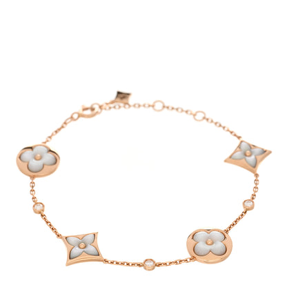 Louis Vuitton 18K Pink Gold Diamond Mother of Pearl Color Blossom Multi Motif Bracelet 1 of 3