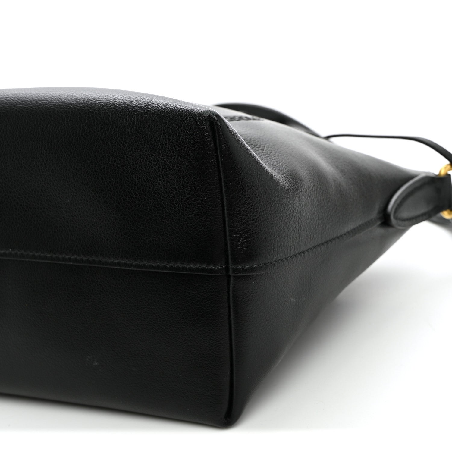 Prada Glace Calfskin Embossed Logo Tote Black 10 of 11