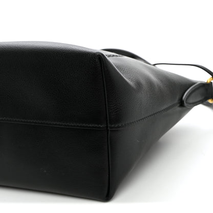 Prada Glace Calfskin Embossed Logo Tote Black 10 of 11