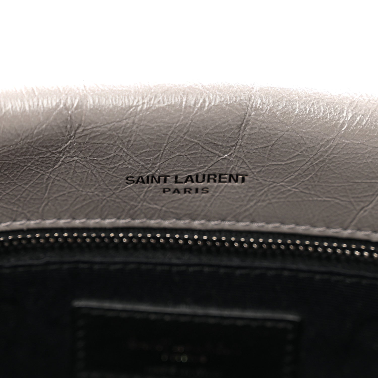 Saint Laurent Crinkled Calfskin Matelasse Monogram Medium Niki Chain Satchel Fog 8 of 10