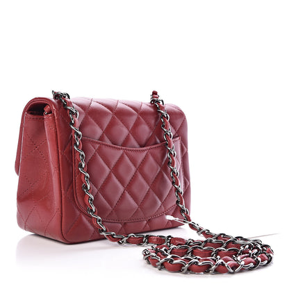 Chanel Lambskin Quilted Mini Square Flap Dark Red 3 of 11