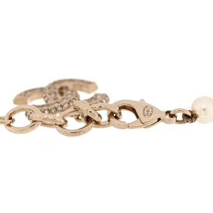 Chanel Graduated Pearl Crystal CC Bracelet Gold 4 of 4