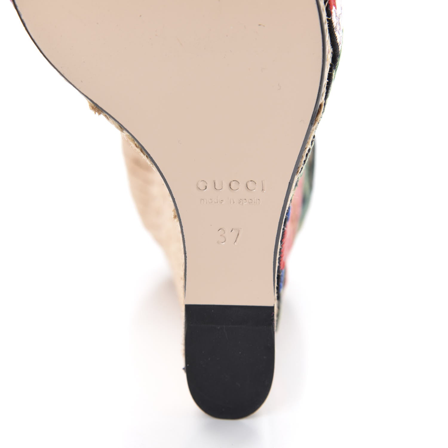 Gucci Kid Scamosciato Ophelia Espadrille Platform Wedge Sandals 37 Rododendro 9 of 10