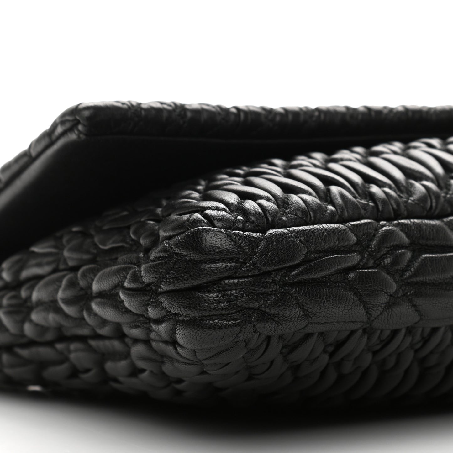 Nappa Matelasse Crystal Flap Clutch Black