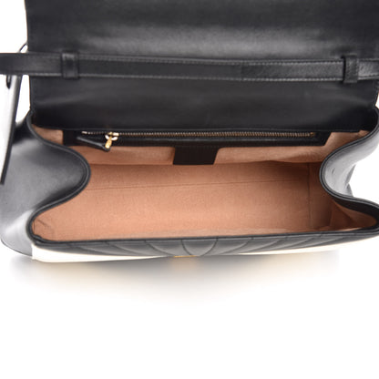 Gucci Calfskin Bamboo Trapuntata Queen Margaret Top Handle Bag Mystic White Black 5 of 8