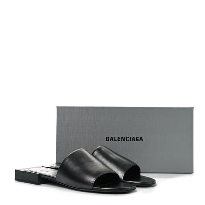 Balenciaga Shiny Smooth Sheepskin Box Flat Sandals 40.5 Black 9 of 9