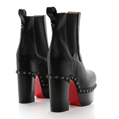 Christian Louboutin Calfskin Studded Joan 130 Booties 36.5 Black 4 of 8