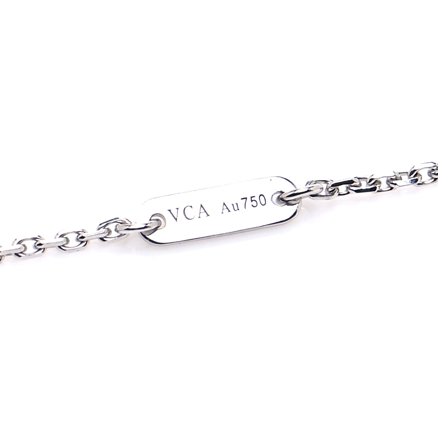 18K White Gold Diamond Sweet Alhambra Pendant Necklace