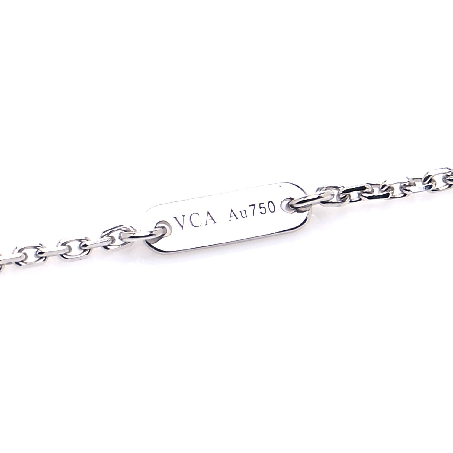 Van Cleef & Arpels 18K White Gold Diamond Sweet Alhambra Pendant Necklace 5 of 7