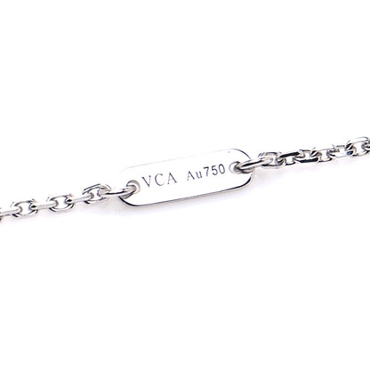 Van Cleef & Arpels 18K White Gold Diamond Sweet Alhambra Pendant Necklace 5 of 7