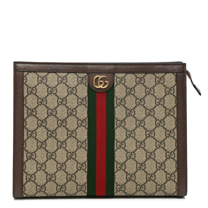 Gucci GG Supreme Monogram Web Ophidia Pouch Brown 1 of 7