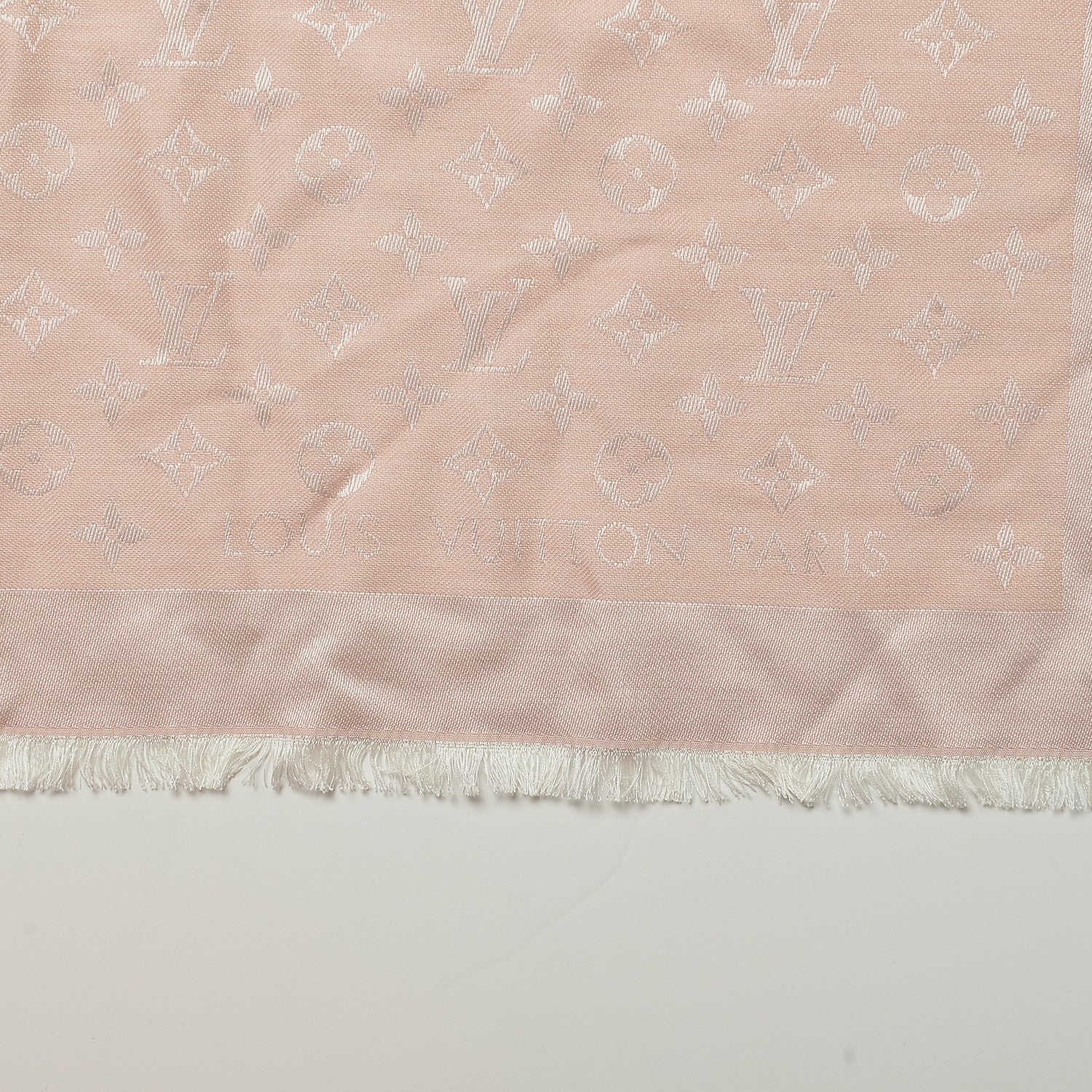 Louis Vuitton Silk Wool Monogram Denim Shawl Rose 4 of 5